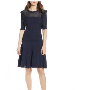 NWOT Scotch and Soda Ruffle Trim Pointelle Dress